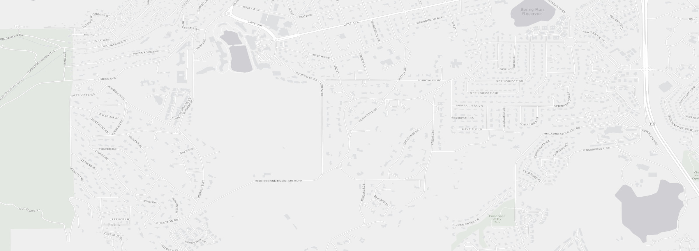 Map of the Broadmoor pocket with the subject and five closed sales pinned