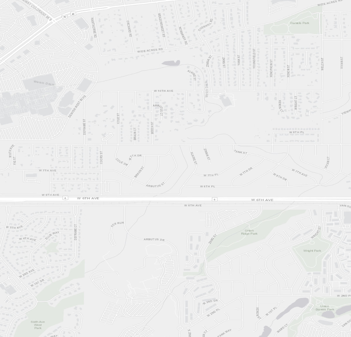 Street map of the Golden pocket with the subject and five closed sales pinned