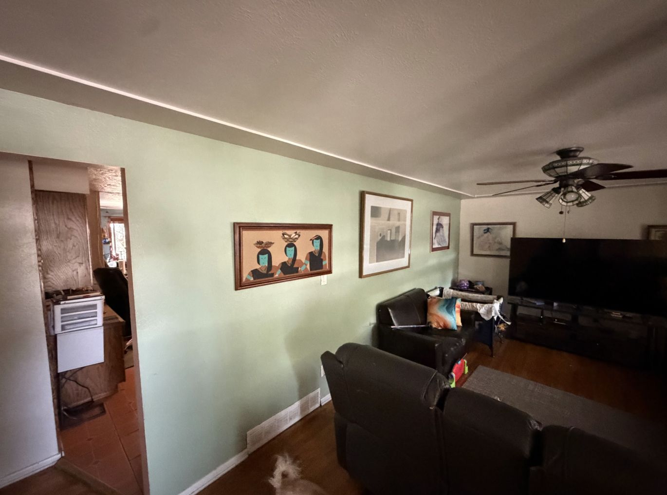 Living room with wood floors